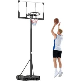 Canasta de baloncesto exterior ajustable 230-305 cm portátil con tablero irrompible y ruedas