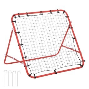 Red de rebote de metal ajustable con 20 cuerdas elásticas 96x80x96 cm rojo