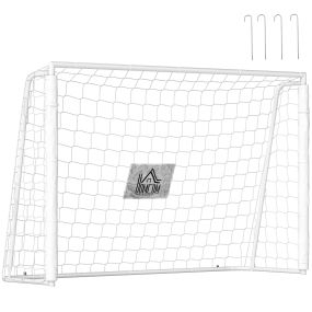 Portería de fútbol con soporte de metal y red para entrenamiento 186x62x123 cm blanco