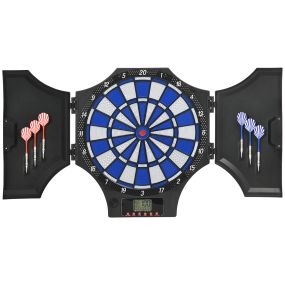Diana electrónica plegable con 31 juegos y 285 programas para 8 jugadores, 83x45x4 cm, negro