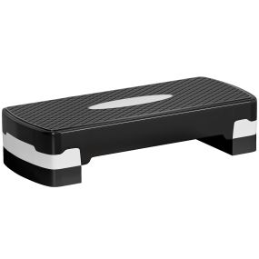 Step aeróbico antideslizante regulable 10/15 cm 150 kg 68x29x15 cm negro
