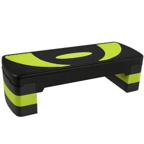 Step aeróbico antideslizante regulable 3 niveles 10/15/20 cm, 150 kg, 80x31x20 cm, verde