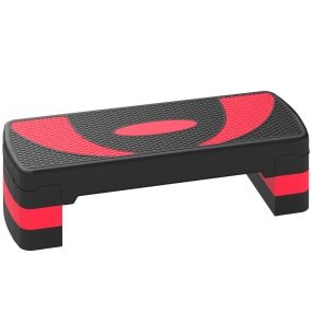 Step aeróbico antideslizante regulable 3 alturas 10/15/20 cm, 80x31x20 cm, rojo, 150 kg