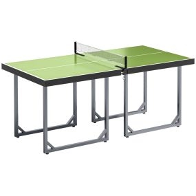 Mesa de ping-pong plegable 182x91 cm verde con red y marco de acero para interior y exterior