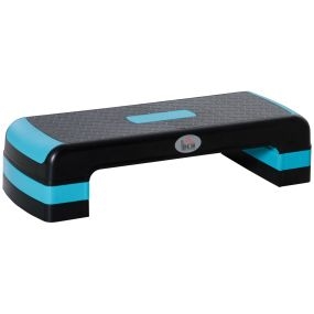 Step aeróbico ajustable antideslizante 78x28x20 cm azul y negro carga 150 kg