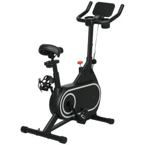 Bicicleta estática con volante de inercia 4 kg, resistencia magnética, LCD, asiento ajustable, negro
