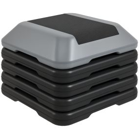 Step aeróbico antideslizante ajustable 10/15/20/25/30 cm carga 150 kg gris