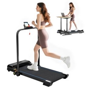 Cinta de correr plegable 2 en 1 para casa y oficina 2,5HP 10 km/h azul y negro