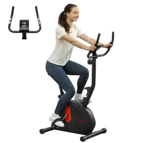 Bicicleta estática con resistencia magnética ajustable, asiento regulable, pantalla LCD y soporte para teléfono, carga 100 kg