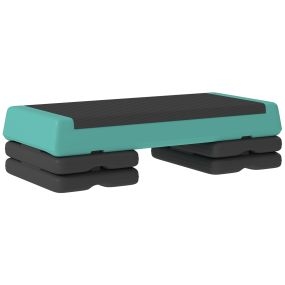 Step de aeróbic antideslizante regulable 3 niveles 10,5/15,5/20,5 cm 250 kg verde y negro