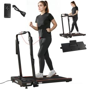Cinta de correr plegable 2 en 1 1-12 km/h 2.5HP con escritorio extraíble y manillar ajustable
