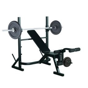 Banco de musculación multifuncional ajustable 3 niveles 175x98x130 cm negro