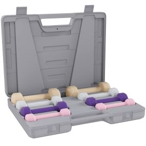 Juego de mancuernas 8 piezas 10 kg con estuche multicolor antideslizantes para casa y gimnasio