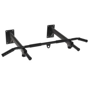 Barra de dominadas para pared y colgador de saco de boxeo 2 en 1 carga máxima 150 kg negro