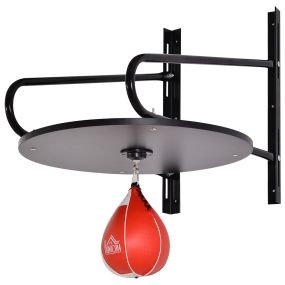 Pera de boxeo con soporte de pared, plataforma ajustable, soporte giratorio e inflador 60x73x80 cm rojo y negro