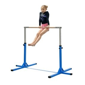 Barra de gimnasia para niños +3 años altura ajustable 92-150 cm azul carga 75 kg