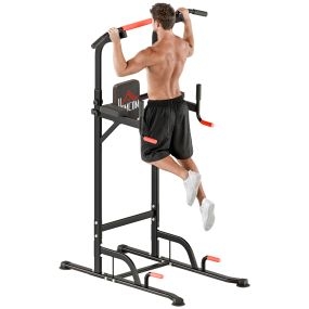 Barra de dominadas altura regulable con 7 orificios torre multifuncional para entrenamiento 120 kg 123x98x189-239 cm