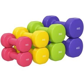 Juego de 8 mancuernas hexagonales de neopreno antideslizante 20 kg multicolor