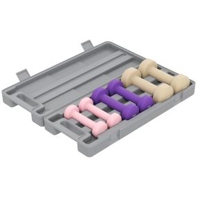 Juego de mancuernas 6 piezas 6 kg hexagonales PU con maletín multicolor