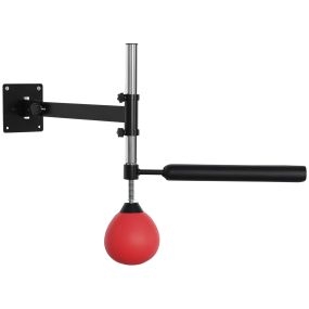 Bola de velocidad de boxeo montada en pared altura ajustable 79x72x20 cm negro y rojo