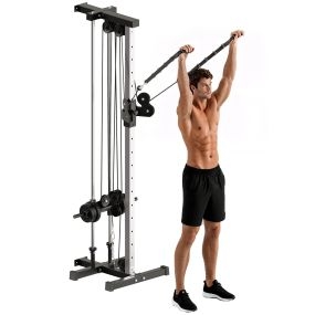 Máquina de polea alta y baja de pared con doble polea ajustable en 15 posiciones para gimnasio y casa