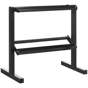 Estante para mancuernas de 2 niveles de acero negro 94x52,5x82 cm carga 270 kg