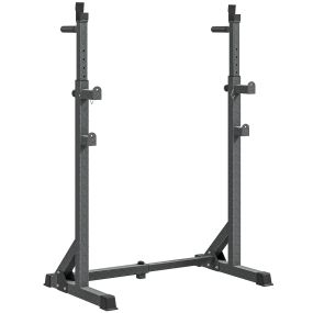 Soporte para Barras de Pesas Multifuncional con Ancho y Altura Ajustable Rack Musculación con Marco de Acero Carga 150 kg para Entrenamiento en Gimnasio Casa Negro