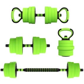 Juego de mancuernas ajustables 4 en 1 30 kg verde para casa y gimnasio