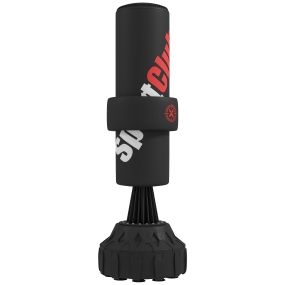 Saco de boxeo de pie 175 cm ajustable con base rellenable y ventosas, negro