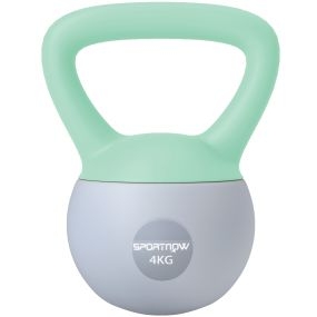 Pesa rusa 4 kg soft con relleno de arena metálica y mango antideslizante verde y gris