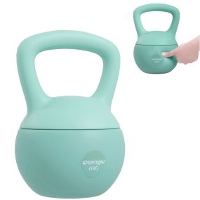 Pesa rusa 6 kg soft con relleno de arena metálica y mango antideslizante verde
