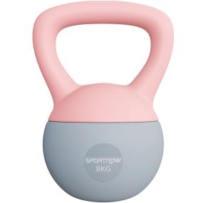 Pesa rusa 8 kg soft con relleno de arena metálica y mango antideslizante rosa palo y gris