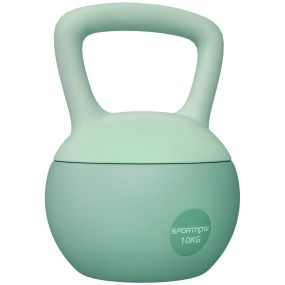 Pesa rusa 10 kg soft kettlebell con relleno de arena metálica y mango antideslizante verde