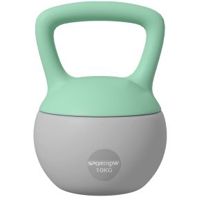 Pesa rusa 10 kg soft con relleno de arena metálica y mango antideslizante verde menta y gris