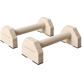 Barras paralelas de madera para calistenia con alfombra antideslizante 30x13x10 cm natural