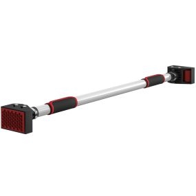 Barra de dominadas para puerta ajustable 95 a 123 cm carga 200 kg negro y rojo