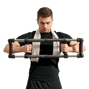Extensor de pecho ajustable 10-50 kg negro para musculación en hogar oficina y viaje