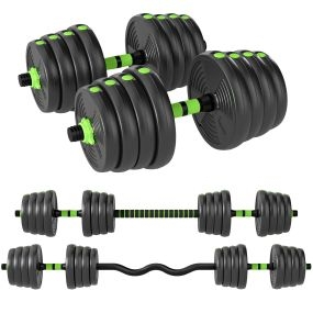 Juego de Mancuernas Ajustables 3 en 1 30kg, Juego de Pesas con Barra de Conexión y Mango Antideslizante, Pesas y Mancuernas para Hombres y Mujeres, Ejercicio de Fitness, Casa Gimnasio