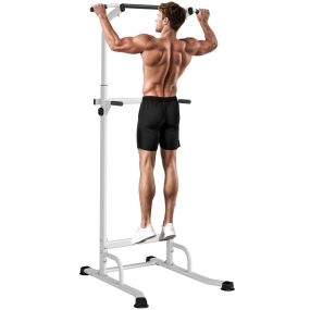 Barra de Dominadas Altura Regulable 176,5-227 cm, Estación de Fondos Resistente para Gimnasio en Casa, Máquina Dominadas Multifuncional, para Entrenamiento de Fuerza, Carga 120 kg