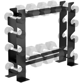 Soporte para mancuernas de 4 niveles de acero resistente, carga 200 kg, 70x21x55 cm