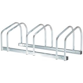 Soporte de acero para aparcar bicicletas en suelo o pared 76x33x27 cm plata
