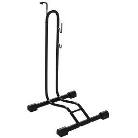 Soporte de suelo para bicicletas vertical y horizontal con ganchos ajustables 24-29 pulgadas y 700C negro