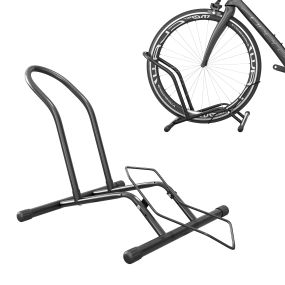 Aparcamiento para bicicletas de acero portátil para interior y exterior 59x41x38 cm negro