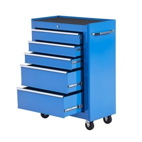 Carro Caja de Herramientas Taller Movil 5 Cajones 4 Ruedas Cerradura Color Azul