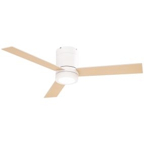Ventilador de techo con luz LED motor AC 48W mando a distancia 112 cm blanco