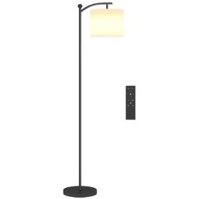 Lámpara de pie LED regulable negro con control remoto y temporizador 60 min para salón dormitorio oficina
