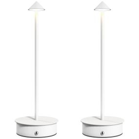 Juego de 2 lámparas de mesa recargables USB regulables táctiles 3000K/4500K/6000K blanco