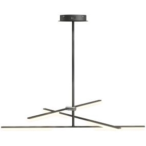 Lámpara colgante moderna LED ajustable con pantalla de acrílico negra para dormitorio comedor cocina salón restaurante