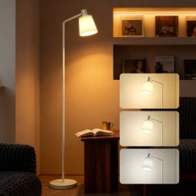 Lámpara de pie LED regulable blanca con pantalla giratoria 350° y 3 temperaturas de color