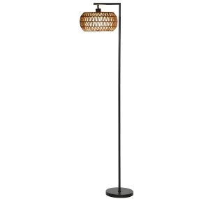 Lámpara de pie bohemia con doble pantalla, 3 temperaturas, brillo ajustable, control remoto y temporizador